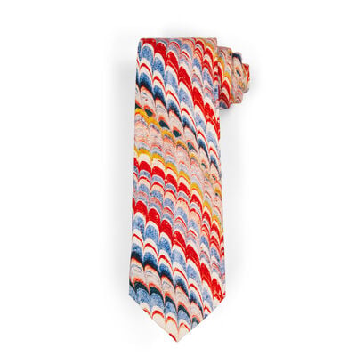 Red marbled tie